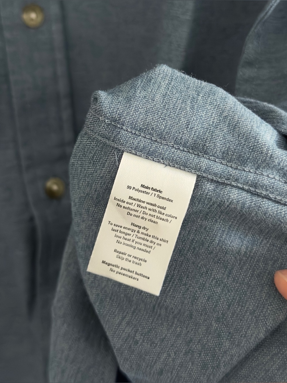 Poncho The Cordon Bleu Long Sleeve Shirt in Slate Heather Size Medium Slim Fit - Picture 6 of 9